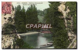 Old Postcard Paris Buttes Chaumont Between the rocks
