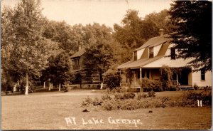 Real Photo Postcard Houses at Lake George, Indiana