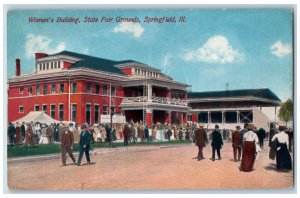 Springfield Illinois IL Postcard Women's Building State Fair Grounds Scene c1910