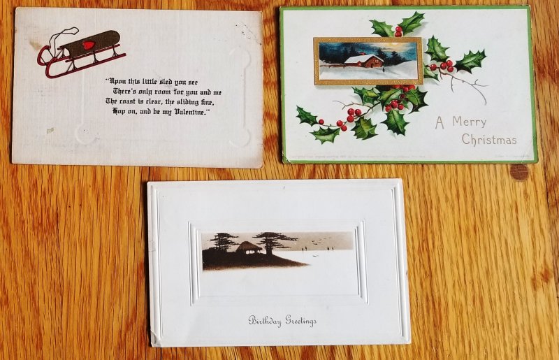 10 Old Embossed Post Cards