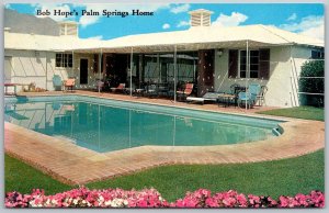 Palm Springs California 1960s Postcard Bob Hope Home Pool Movie Star Actor