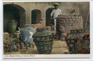 Native Potters Large Pots Juarez Mexico linen postcard