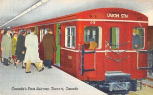 Toronto Canada Canada's First Subway Vintage Postcard AA44115