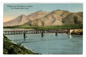 OR - Huntington. Oregon Short Line Railroad Bridge  (crease)