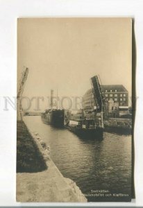 485447 SWEDEN Trolhattan hotel and ships in the canal Vintage photo postcard