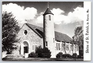 Missouri~Shrine Of St Patrick Church Exterior View~B&W Photo~Vintage Postcard