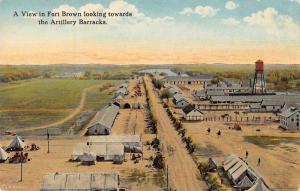 Fort Brown Texas Birds Eye View towards Artillery Barracks Postcard JB626956