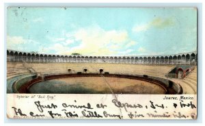 1907 Interior of Bull Ring Juarez Mexico Posted Antique Postcard 