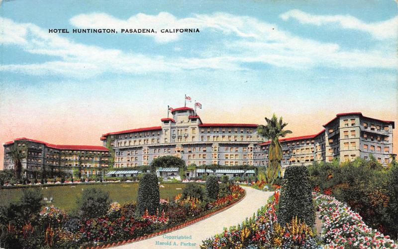 Hotel Huntington, Pasadena, California, Early Postcard, Unused