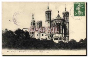 Old Postcard Lyon Notre Dame De Fourviere Apse