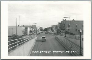 TOWNER ND MAIN STREET VINTAGE REAL PHOTO POSTCARD RPPC