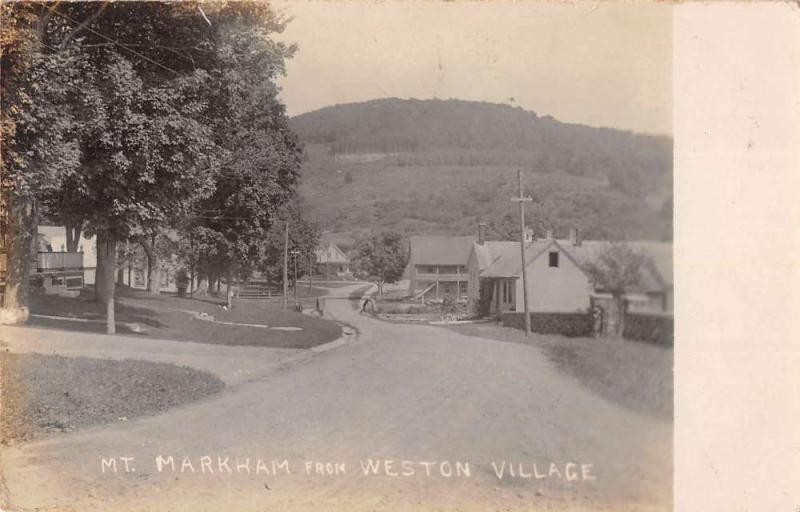 Weston Village Vermont Mt Markham Real Photo Antique Postcard K79591