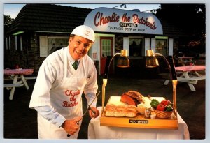 Charlie The Butcher's Kitchen, Beef On Weck, Buffalo New York, Chrome Postcard