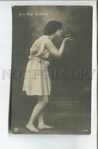 478299 Miss OLGA DESMOND German DANCER actress living statue PHOTO postcard