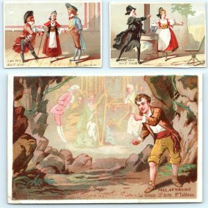 LOT c1880s Paris Theatre Actors Act Scene Hamelin Vision Stock Trade Card C13