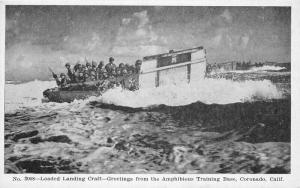 Amphibious Training Base Coronado California landing Craft 1940s Postcard 2798