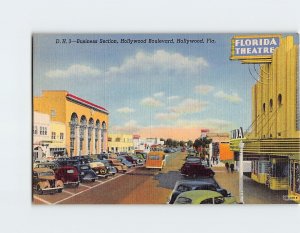 Postcard Business Section, Hollywood Boulevard, Hollywood, Florida