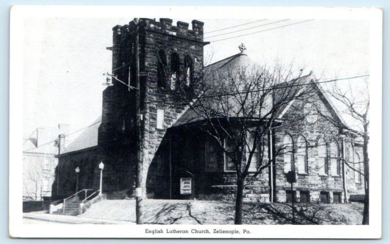 ZELIENOPLE, Pennsylvania PA ~ ENGLISH LUTHERAN CHURCH Butler County  Postcard