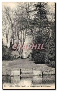 Old Postcard Rambouillet Park L'lle des Roches and the Castle