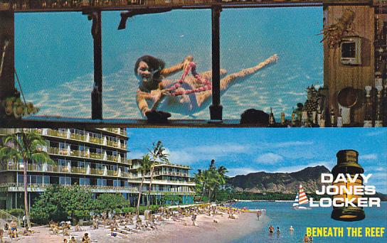 Davy Jones Locker Cocktail Lounge Beneath Reef Hotel At Waikiki Hawaii