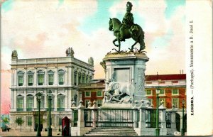 Vtg Postcard 1911 Lisboa Lisbon Portugal Monument to Joseph I of Portugal