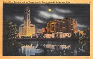 State Office Building, Le Veque Lincoln Tower, Night Columbus, Ohio OH