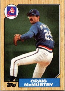 1987 Topps Baseball Card Craig McMurtry Atlanta Braves sk3107