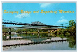 1975 Swinging Bridge and Sugar Loaf Mountain Glencoe AR Posted Postcard