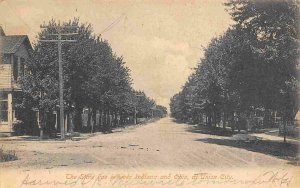 State Line Between Indiana & Ohio Union City IN 1909 postcard