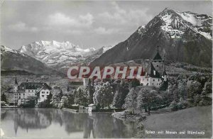 Modern Postcard Spiez und mit Niesen Blumlisalp