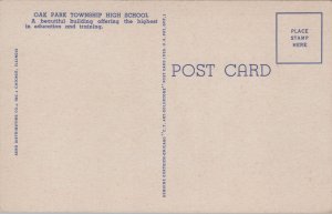 Oak Park Township High School Oak Park Illinois Linen Postcard C087