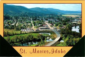 St Maries, ID Idaho  CITY BIRD'S EYE~AERIAL VIEW  Benewah County 4X6 Postcard