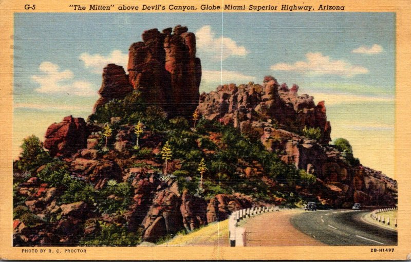 Arizona Globe-Miami-Superior Highway The Mitten Above Devil'...