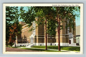 Bay City MI-Michigan, Scottish Rite Cathedral, Linen Postcard