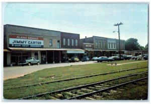 c1976 Jimmy Carter Store Exterior Building Rail Plains Georgia Vintage Postcard