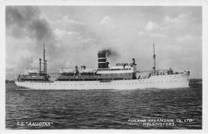 RPPC,   Ship  SS AALLOTAR  Finland Steamship Co  Given to Soviet Union? Postcard