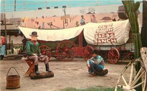 Clewiston Florida 1960s Old South Bar-b-cue Ranch Postcard Teich 1242