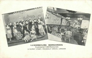 PC CPA ADVERTISING, LUXEMBOURG BEERGARDEN, LONDON, Vintage Postcard (b22262)