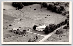 RPPC Aerial View Farmhouse And Barns Rochester NY Surveys Postcard O21