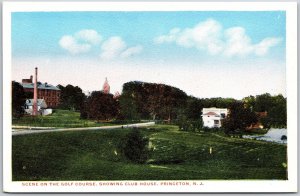 Scene On The Golf Course Showing Club House Princeton New Jersey NJ Postcard