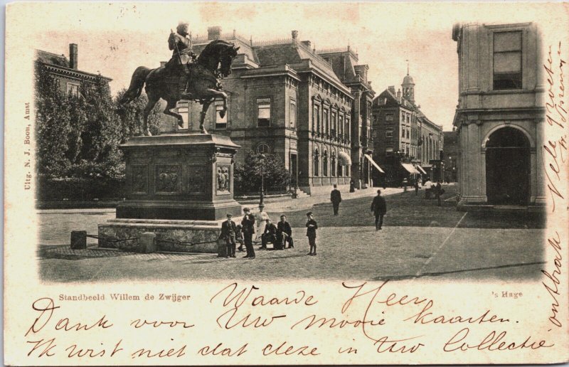 Netherlands Den Haag The Hague Standbeeld Willem de Zwijger Postcard C070