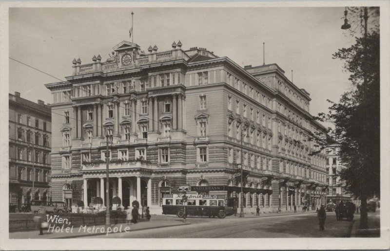 RPPC Postcard Hotel Metropole Wien Austria