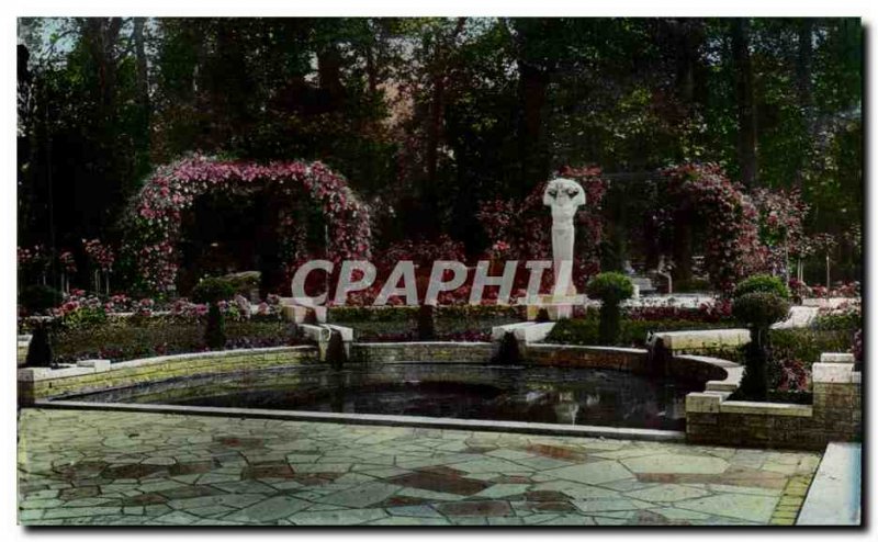 Bourges Old Postcard Garden Fichaux near Fountain of the God Pan