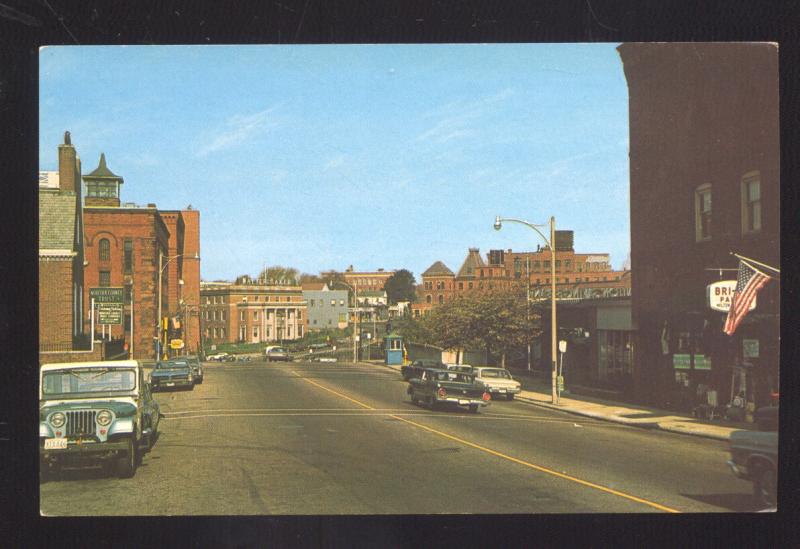 MILTON MASSACHUSETTS BAKER CHOLCOLATE CO. STREET SCENE OLD CARS MASS POSTCARD