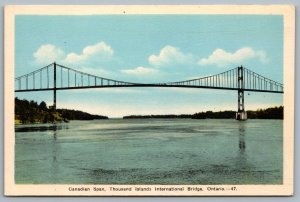 Postcard Thousand Islands Ontario c1930s Canadian Span International Bridge