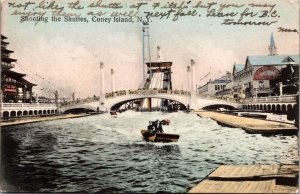 Hand Colored Postcard Shooting The Shutter in Coney Island, New York