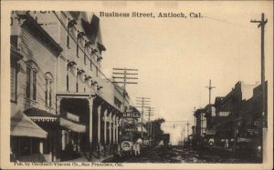 Antioch California CA Business Street Scene Main Square c1910 Postcard