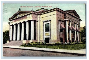 1908 Muncie Public Library, Muncie Indiana IN Antique Posted Postcard 