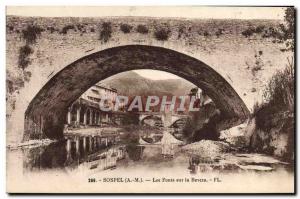 Old Postcard Sospel Bridges On Bevera
