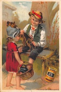 Chicago Yeast Powder Boy & Girl 1800's 3 x 4.5 Tradecard